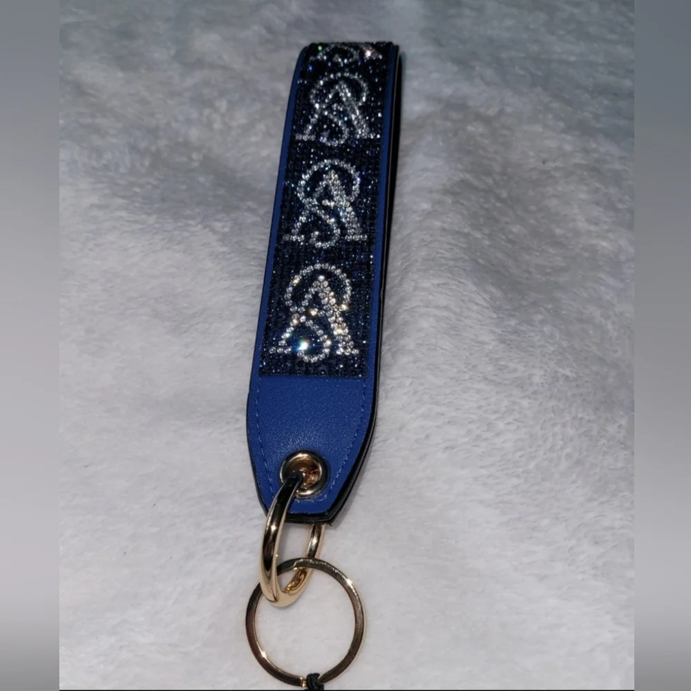 Nwt VS Wristlet Keychain Blue sapphire and Silver With Rhinestone.Read Full Post - Picture 1 of 12